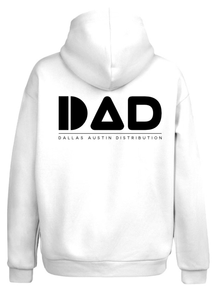 DAD Crew member Hoodie White with black