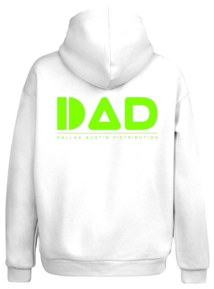 DAD Crew member Hoodie White with neon