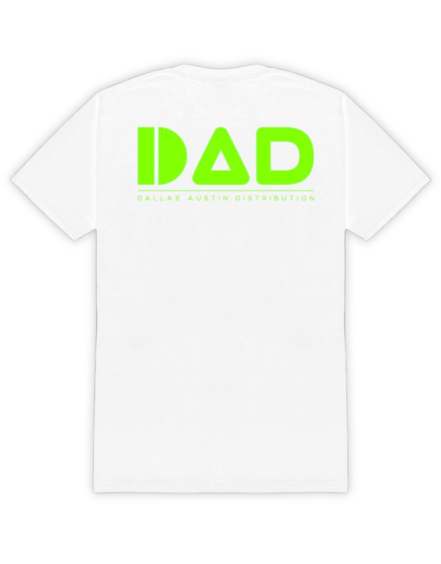 DAD Crew Member Tee White With Neon