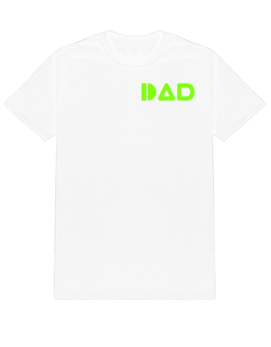 DAD Crew Member Tee White With Neon